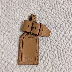 Louis Vuitton Brown Leather Luggage Tag